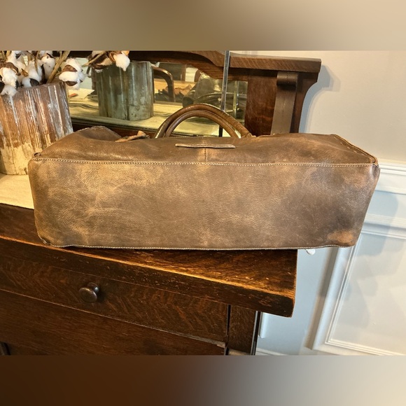 Bed Stu Leather Rockaway Shoulder Bag Crossbody Tote Taupe Driftwood $330 - Picture 7 of 14